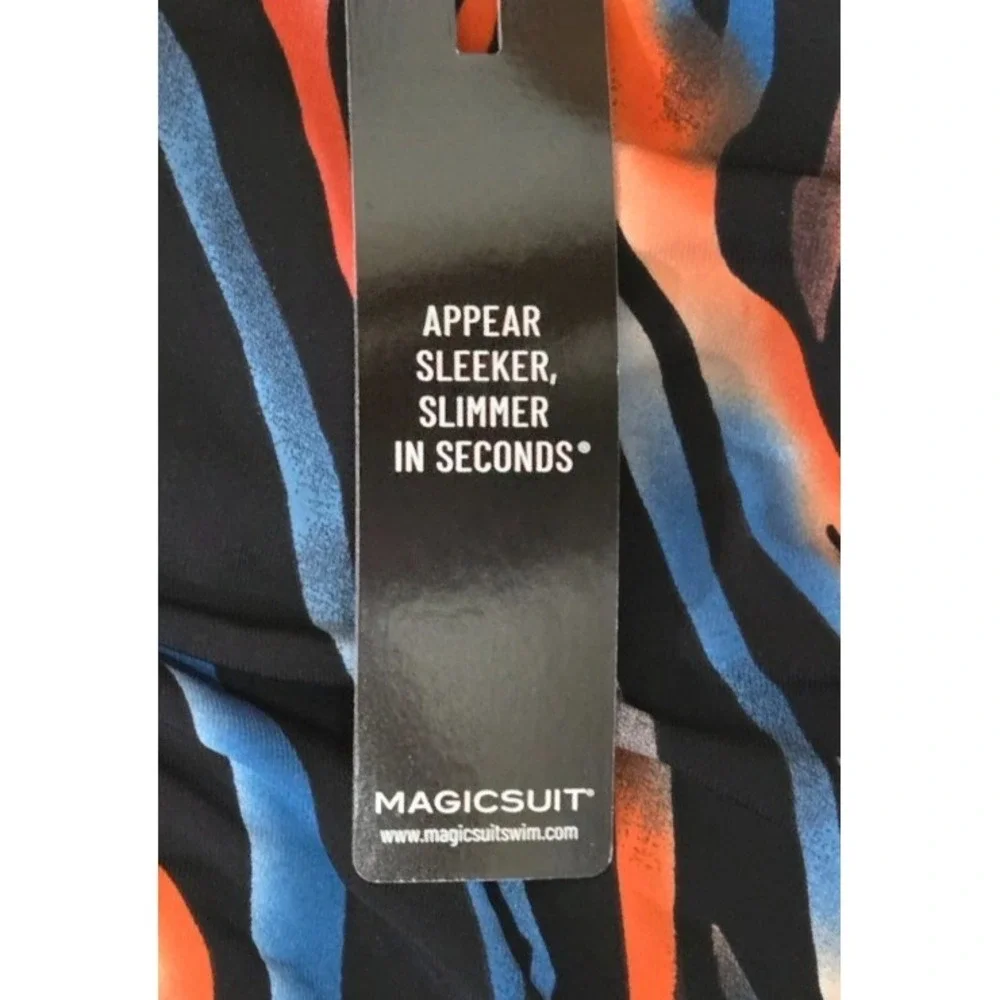 Magicsuit Tankini Tigress Grace Top Women's‎ 10 Black Multi NWT